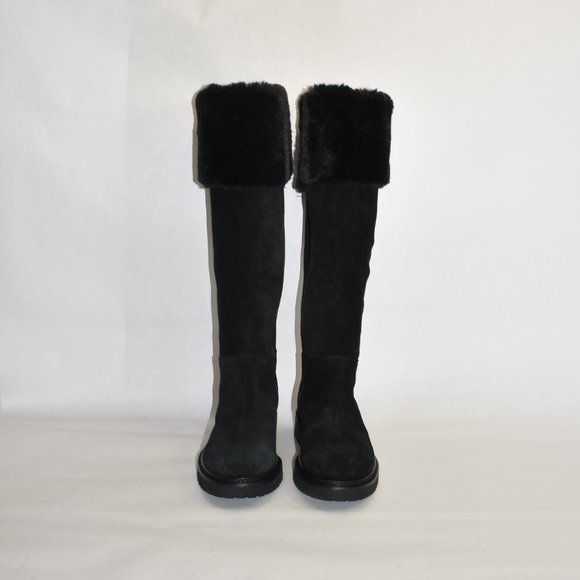 AQUATALIA MAGNOLIA WEATHERPROOF TALL BOOT FUR SUEDE BLACK 10.5 (P18) - Picture 3 of 10